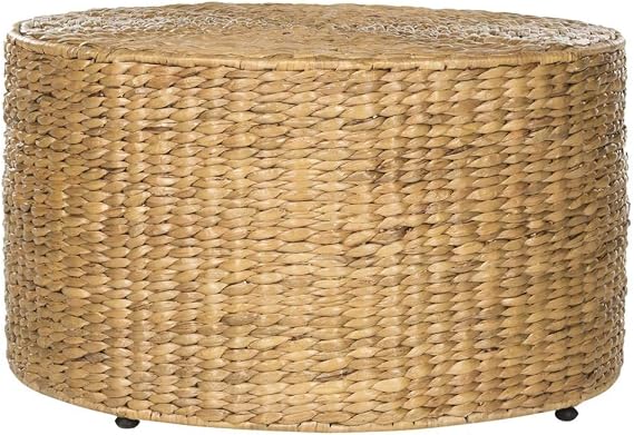 SAFAVIEH Home Collection Jesse Wicker Coffee Table, Fully Assembled, Natural Fiber Accent Coffee Table with Iron Legs, Modern Coastal Style (SEA7035A)