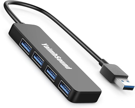 USB Splitter for Laptop, YaimhSound 4 Port USB Hub 3.0, Multi USB Expander | USB Port Extender Adapter for Keyboard,Mouse, Dell,Asus,HP,MacBook,Surface, Acer,Ps4,Xbox,Flash Drive,SSD,Printer,Camera