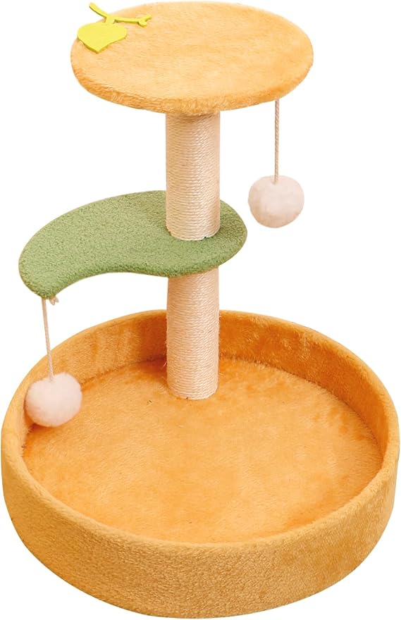 Cat Scratching Post & House in One - Orange