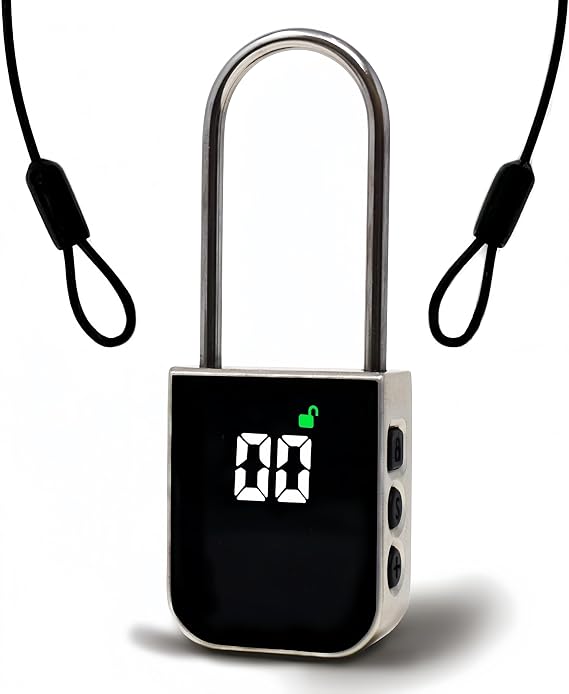 Metal Timer Lock - Smart Padlock for Kitchen Cabinets, Timed Out Keyless Pad Lock, Electronic Time Locking for Cell Phones, Snack, Liquor, Game Consoles & Other Unwanted Temptations