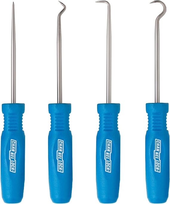 Channellock 4pc Hook & Pick Set HP-4A - Precision Mechanic Tool, Alloy Steel, Made in USA - Pack of 1