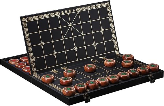 Chinese Chess Set With Rosewood Pieces And Foldable Chessboard 2 Player Strategy Board Games Travel Board Game Set(5.8cm/2.3in)