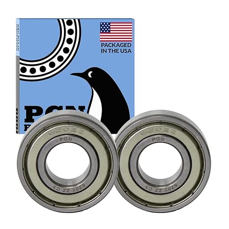 PGN 6202-ZZ (2 Pack) Ball Bearing 15x35x11mm Chrome Steel Shielded