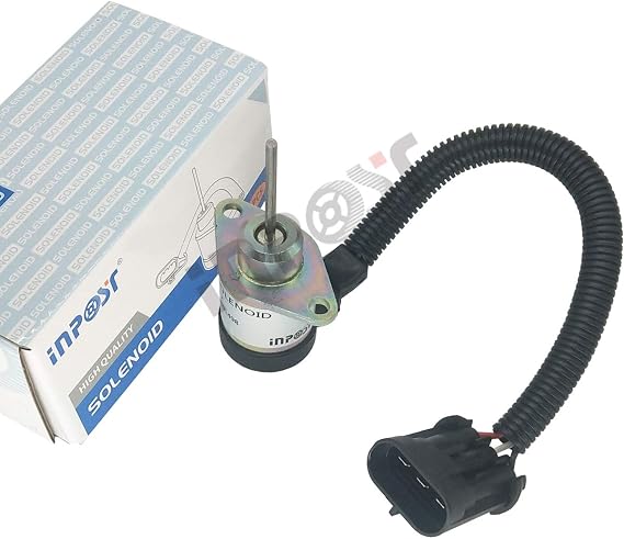 INPOST 1G925-60011 6691498 12V Fuel Shut Off Stop Shutdown Solenoid Fits Bobcat S185 S205 325 328 329 331 334 335 337 341 Skid Steer Kubota Engine 1503ES-12A5UC4S