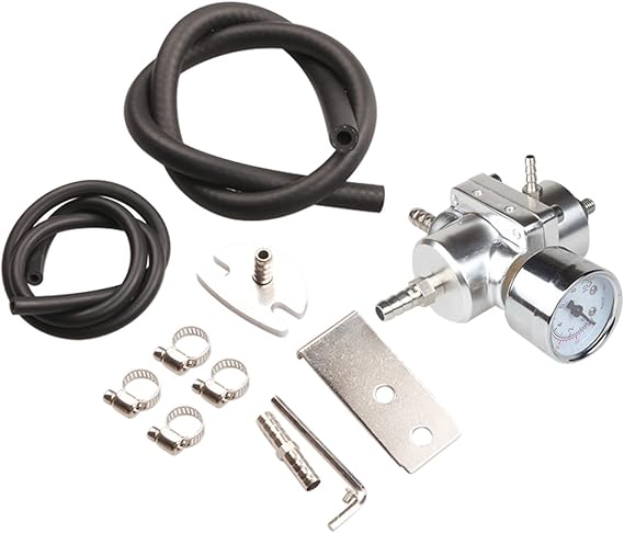 Universal 0-140 Adjustable Fuel Pressure Regulator FPR/Gauge Vehicle Modification