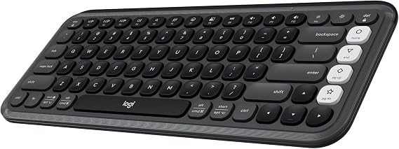 Logitech POP ICON Keys Wireless Bluetooth Keyboard - Graphite and White