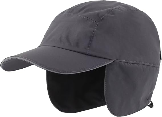 Men's Water-Resistant Winter Hat Reflective Fleece Lined Earflap Cap Warm Baseball Sports Hat