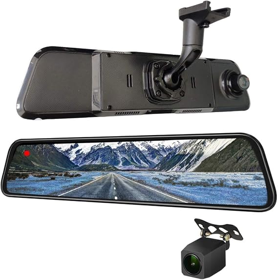 Mirror Dash Cam Front and Rear Backup Camera 12 Inch Screen for Cars GPS 2K Resolution Full Touch Screen Rear View Mirror Camera 170 Wide Angle Dual Lenses Waterproof AS-3 Pro Max