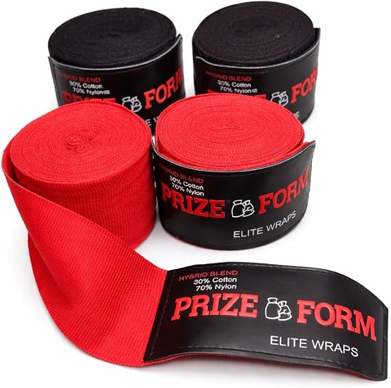 PRIZE FORM Boxing Wraps - 180 Inch Mexican Style Hand Wraps for Boxing, 2 Pairs of Wraps, Stretch Boxing Wraps for Men and Women