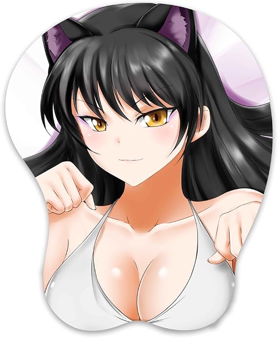 Oppai Mouse Pad 3D Mousepad Anime Manga Breast Gaming Wrist Rest Boob pad Anti-Slip Mouse Mat (belladonn)