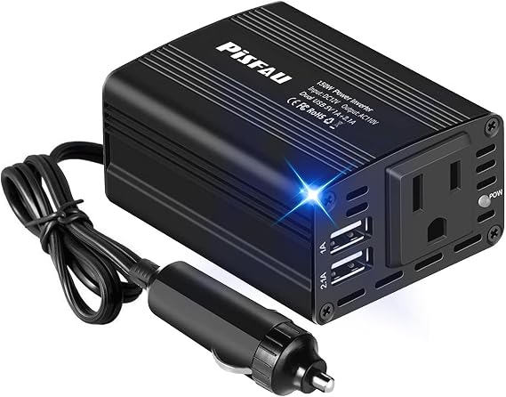 150W Power Inverters for Vehicles 12V DC to 110V AC Car Plug Adapter Outlet