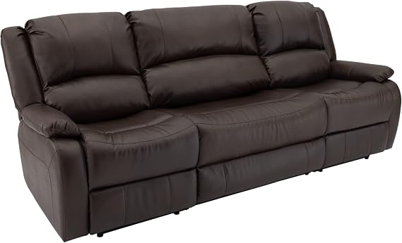 RecPro 94" RV Double Reclining Sofa w/Console, Chestnut