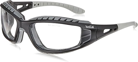 Bolle Safety 40085, Tracker Safety Glasses anti-scratch/anti-fog, black frame, Clear Lenses