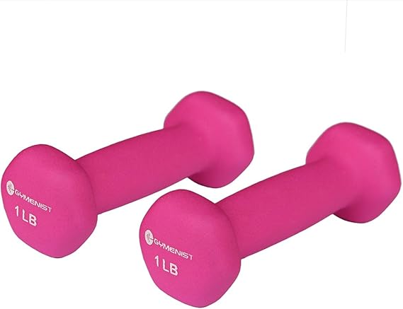 GYMENIST Pair of Dumbbells Set of 2 Soft Non Slip Grip Dumbbells Pair Covered with Neoprene