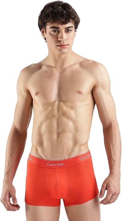 Calvin Klein Icon Cotton Stretch 3-Pack Low Rise Trunk - NB4389 (Grey/Dark Blue/Molten, Small)