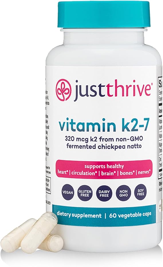 Just Thrive Vitamin K2-7 Supplement for Bone, Brain & Cardiovascular Health