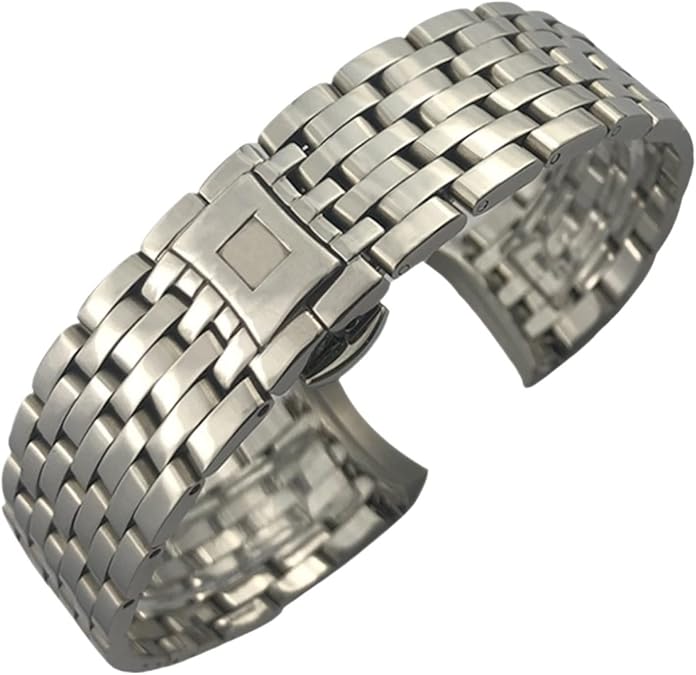 KLVN 16mm 19mm 20mm 316L Curved End Stainless Steel Watchband For Omega DE VILLE PRESTIGE Orbis Edition Watch Strap Folding Clasp