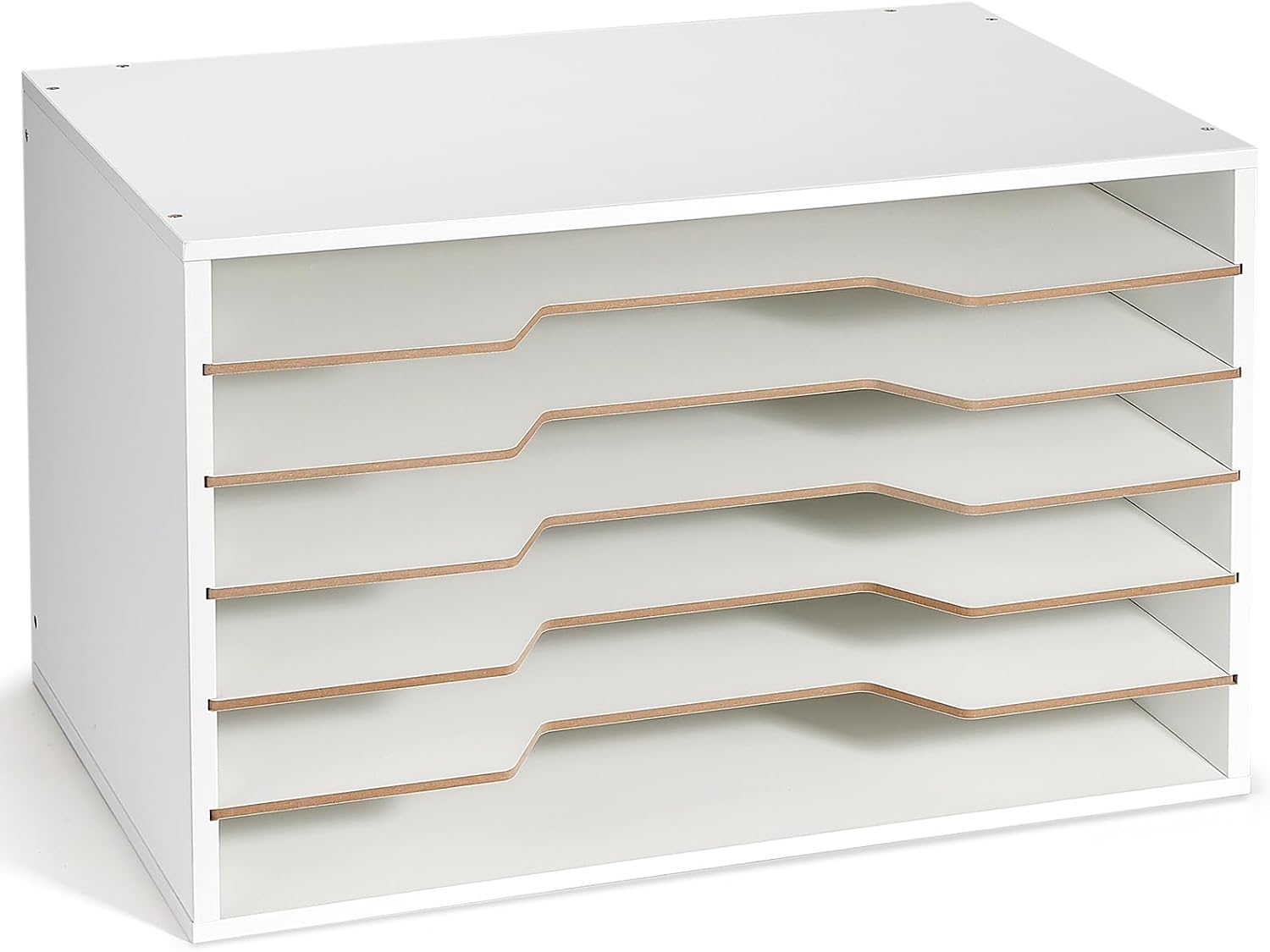 Yumkfoi 12x18 Construction Paper Organizer, Larger Size Wooden Literature Organizer, 6-Tier Desktop File Sorter for Home, Classroom and Office, Adjustable