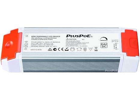 24V 60W Dimmable LED Driver, Universal Regulated 24v DC SCR dimmable Led Transformer Power Supply, 0-100% Dimming, Compatible with Lutron, Leviton Dimmers for LED Strip Lights