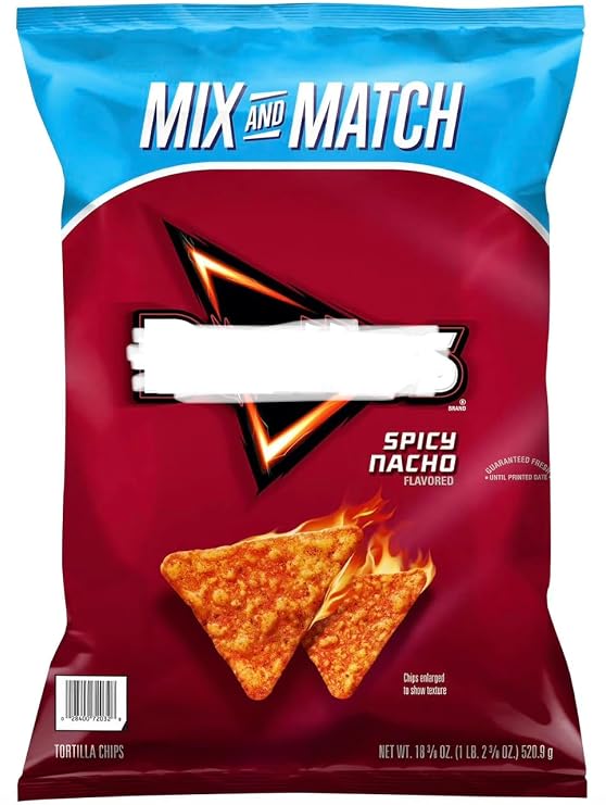 (2) Nacho Cheese Flavored Tortilla Chips, 18.375 oz (SPICY NACHO)
