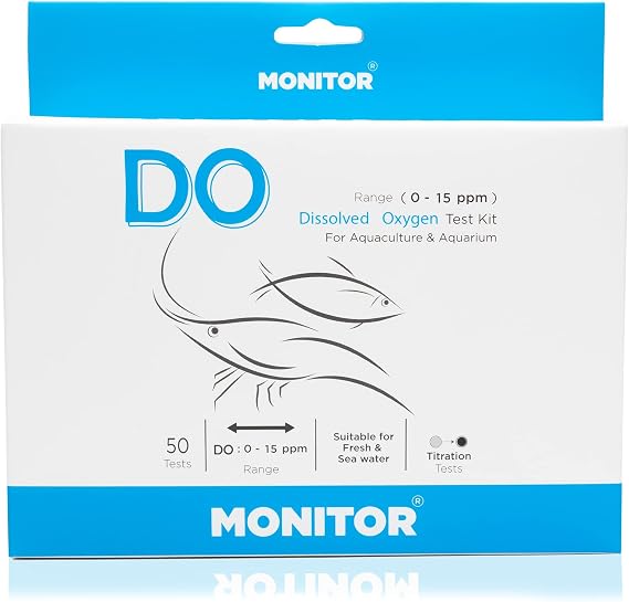 Monitor DISSOLVED Oxygen Test KIT (60 Tests) - Monitor Aquarium and aquaculture Water Quality