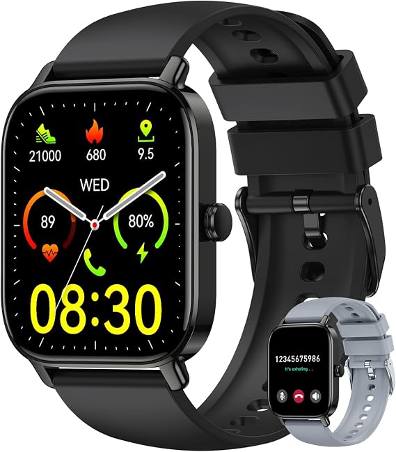 Smart Watch for Women Fitness Tracker: Make Answer Call Waterproof Running Smartwatch Android Phone iPhone Samsung Compatible Digital Mens Watches Pedometer Step Tracker Heart Rate Monitor