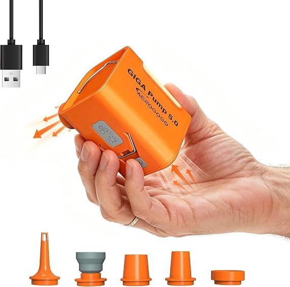 Aerogogo Pump 5.0 Portable air Pump with 3600mAH Battery 5kPa Air Pump for Inflatables Rechargeable Pump, Orange