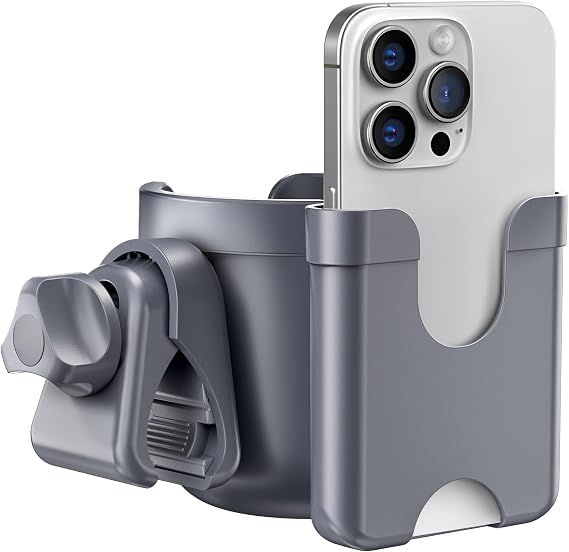 Walker Cup Holder with Phone Holder, Stroller Wheelchair Bike Accessories