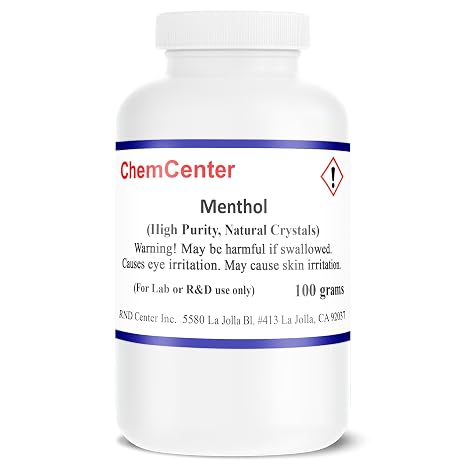 Menthol, Natural Crystals, High Purity, 100 Grams