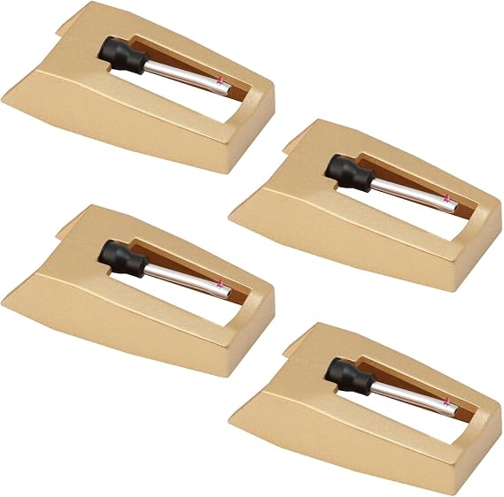 Record Player Needle, Gold Ruby Turnable Stylus Replacement | 4 Pack, For Victrola Crosley LP ION Vinyl Players Phonograph