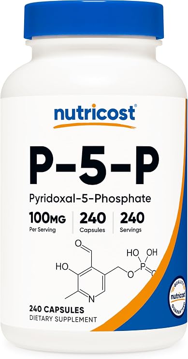 Nutricost P5P Vitamin B6 Supplement 100mg, 240 Capsules, Gluten-Free | Pyridoxal-5-Phosphate, Vegetarian Friendly, GMO-Free