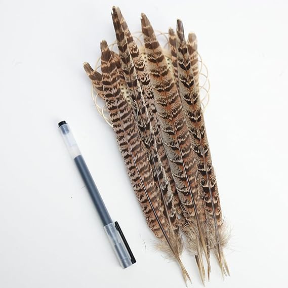 100pcs Male Pheasant Feather for Crafts,12-14inch 30-35cm Natural Pheasant Tails Feather for Hair Hats Crafts Home Wedding Party Decoration