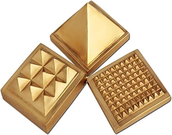 Moira 1 inch Vastu Pyramid (3 in 1) 91 Pyramids in Total, Gold, Small Size
