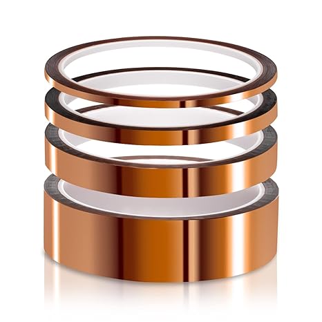 ELEGOO High Temp Tape, 4 Pack Polyimide High Temperature Resistant Tape | Multi-Sized Value Bundle 1/8, 1/4, 1/2, 1 with Silicone Adhesive for Masking, Soldering, Protect PCB Repair