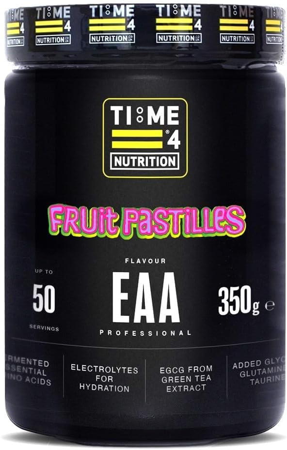 Time 4 EAA Professional Essential Amino Acid Formula (Fruit Pastilles), 350g, Fermented Aminos, EAA, BCAA, Hydration, Intra Workout Drink with EGCG & B Vitamins for Muscle Growth