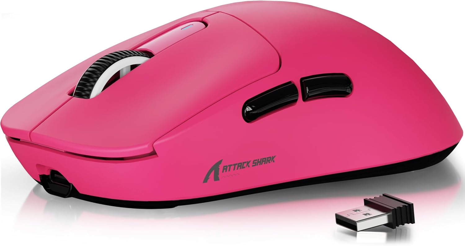 ATTACK SHARK X3 49g Superlight Mouse, PixArt PAW3395 Gaming Sensor, BT2.4G WirelessWired Gaming Mouse, 6 Adjustable DPI up to 26000, 200 Hrs Battery, Office Mice for Win11XboxPSMac