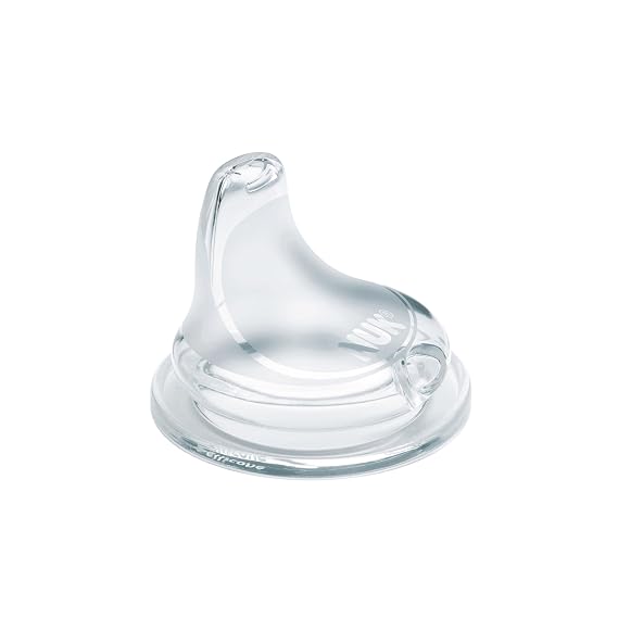NUK Replacement Silicone Spout for Select NUK Cups, Spill-Proof, Soft Spout, Dishwasher-Safe, BPA-Free, Clear, Pack of 1