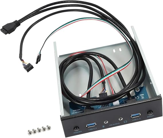 USB 3.0 Front Panel with 2 Port Hub,HD Audio and Power Switch for PC Case Expansion