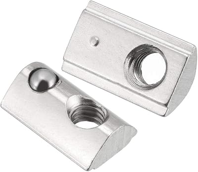 uxcell Roll-in Spring M4 T Nut, Roll Ball Elastic Nuts for 2020 Series Aluminum Extrusion Profile Suitable for Aluminum Profile with 6mm Groove Depth, Pack of 10