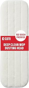 E-Cloth Deep Clean Mop Dusting Head, Reusable Microfiber Dusting Mop Heads Replacements for Dust Mops for Floor Cleaning, 100 Wash Guarantee, 1 Pack