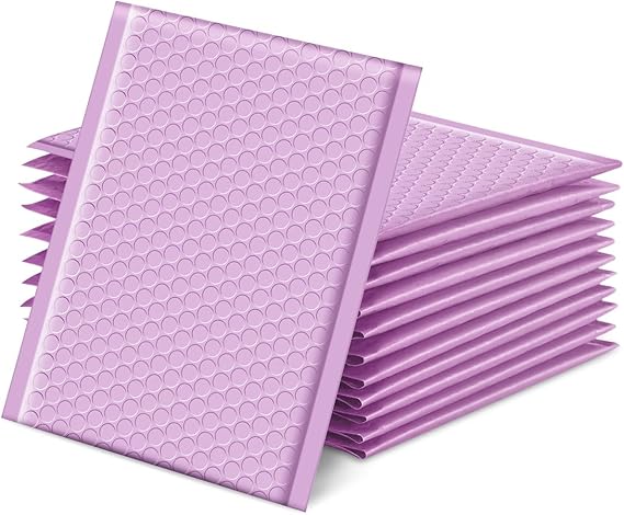 Switory 25pcs Padded Envelopes Purple Bubble Mailers 6x10 Waterproof Opaque Bubble Envelopes Thick Padded Mailers Packaging for Jewelry, Makeup Lavender