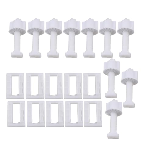 Etfbuy 5Pairs Rectangular Seat Hinge Bolt Screws Plastic Fixing Hinge with Nut and Washer Split Toilet Replacement Parts
