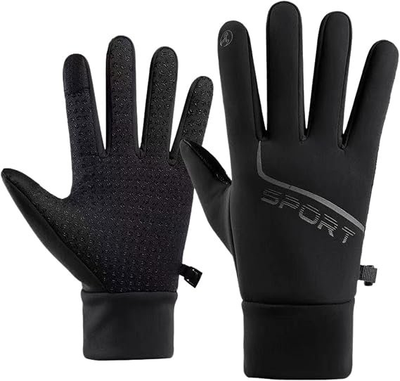 Thermal Gloves for Men, Waterproof Cycling Gloves, Winter Cycling Gloves with Anti-Slip Touch Screen Warm Gloves Touchscreen Waterproof for Running, Hiking, Skiing & Outdoor Sports Gloves Winter