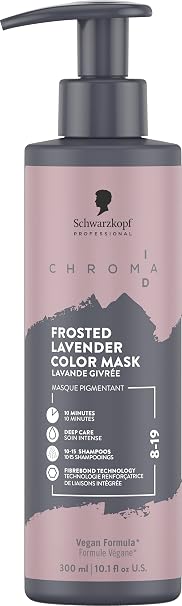 Schwarzkopf Professional CHROMA ID Bonding Color Mask Semi Permanent Mix Tone Color System Toning Enhancing Refreshing Intense Care Deep Conditioning Shine Vegan Formula 8-19 Frosted Lavender 300 ml