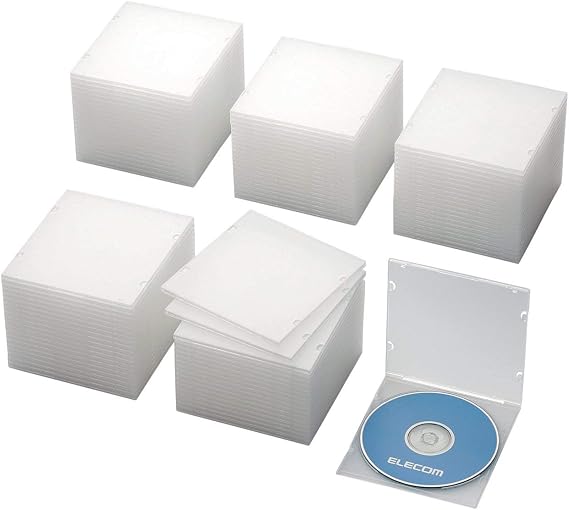 Elecom CD/DVD Slim PP Case / Single Card Storage / 100 Pack / Clear
