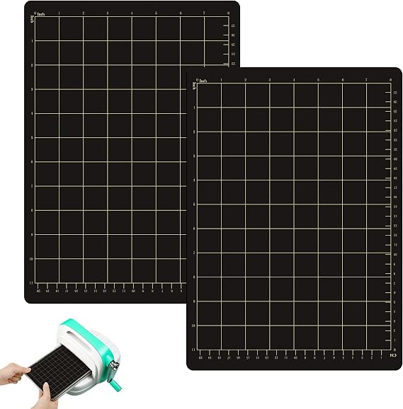 Copkim 2 Pcs 9''W 12.5''L Magnetic Cutting Shim Grid Magnetic Shim Embossing Machine Die Pads Black Sheet Die Cutting Machine Accessories