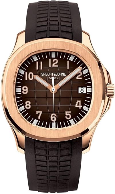 SPECHT&SOHNE 2025 Miyota 8215 Movt Automatic Mechanical Wrist Watch Business Waterproof 42mm Luminous Modern Casual Watch for Men (Rose Gold), Rose Gold, Sport
