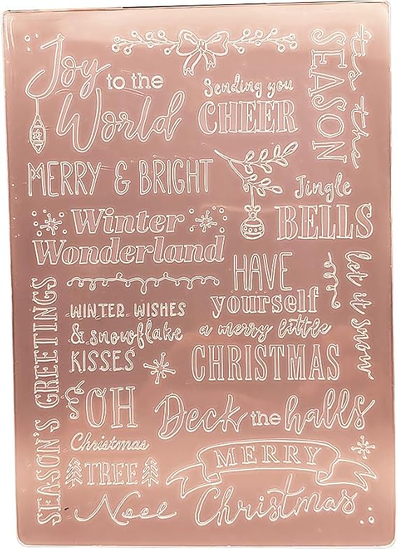 Plastic Embossing Folder 5X7 Inch Christmas Greeting Paper Crafts Plastic Textured Impressions for Card Making ScrapbookingMaking Scrapbooking