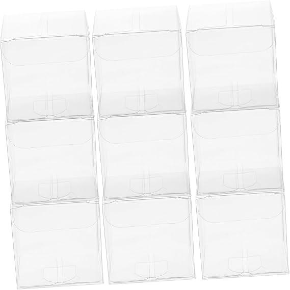 Didiseaon 50 Pcs Transparent Clear PVC Plastic Boxes for Candy Gift Wedding Party Favor Packaging DIY Clear Treat Containers for Shower Birthday Celebration