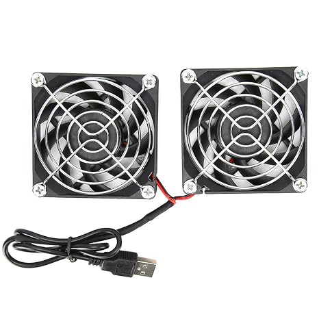 Router Fan Cooler,5V Quiet USB Router Heat Dissipation Dual Cooling Fan,for RT-AC68U AC86U EX6200 for AC15 Router